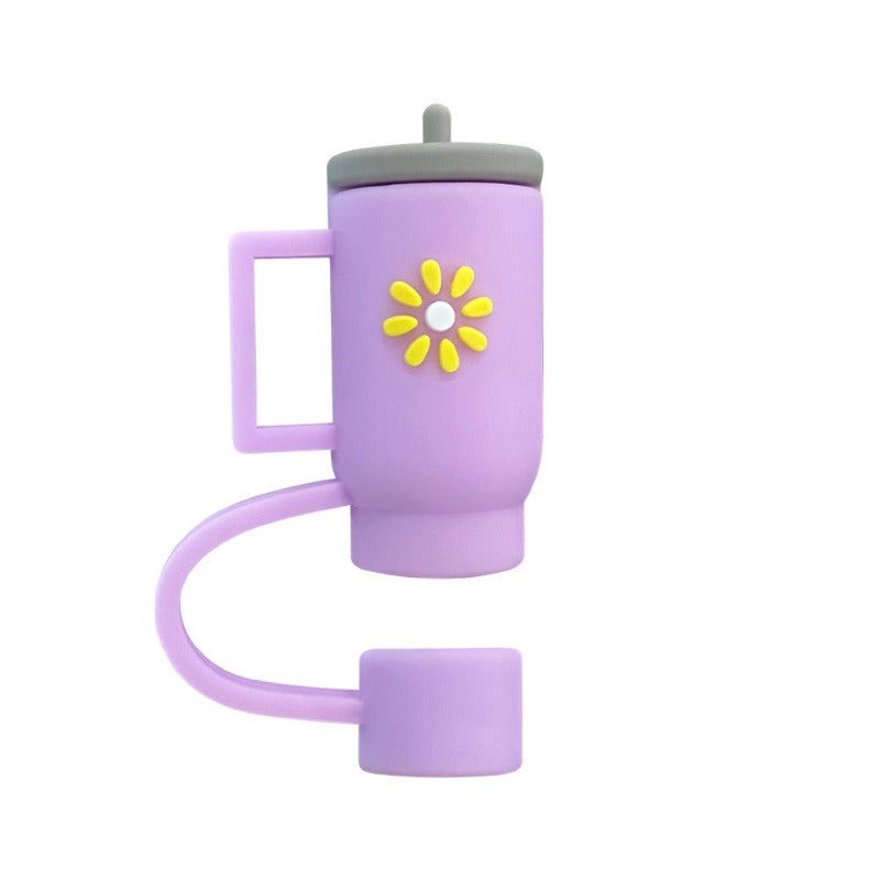 Wholesale 10mm 5PCS/SET  Anime Cartoon PVC Dustproof Straw Cover